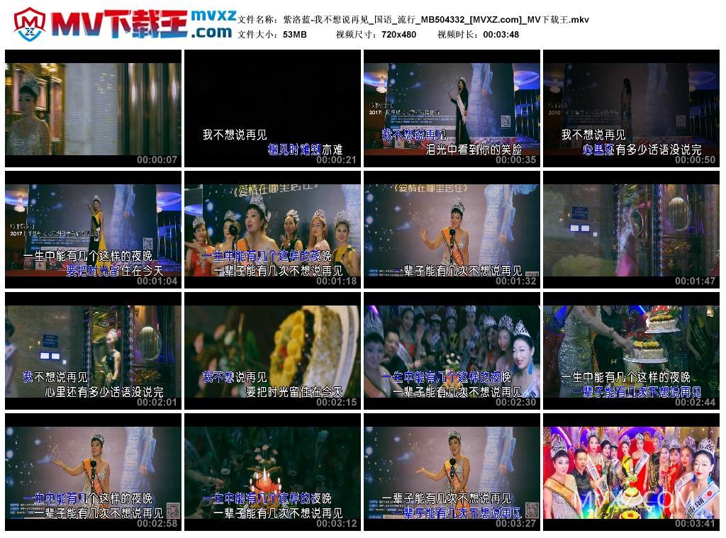 紫洛蓝-我不想说再见_国语_流行_MB504332